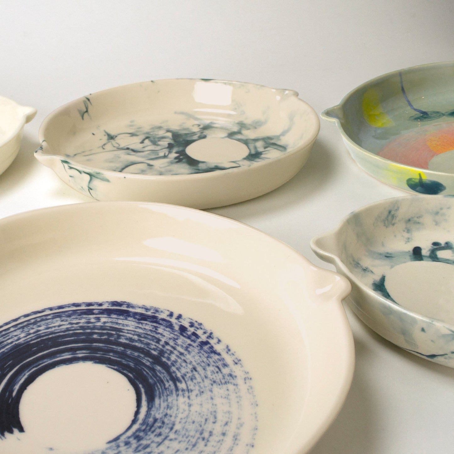 Assiette aquarelle sarcelle