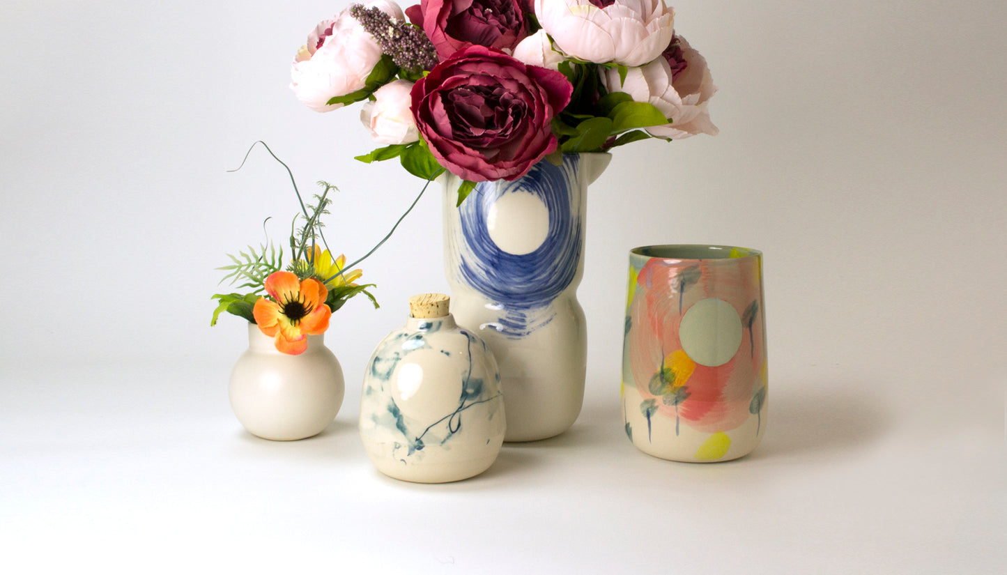 Mini vase Boule blanc mat