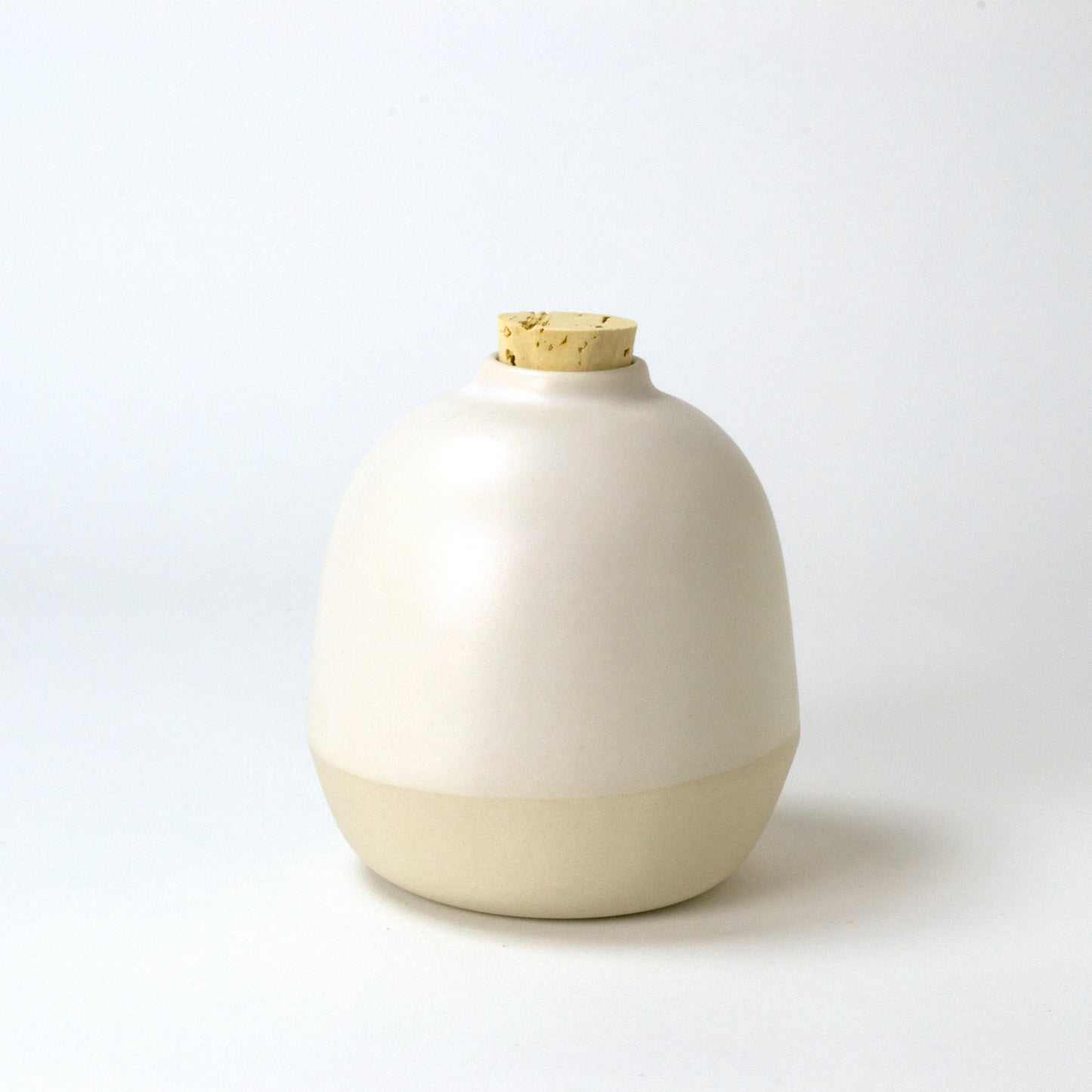 Vase-pot blanc mat