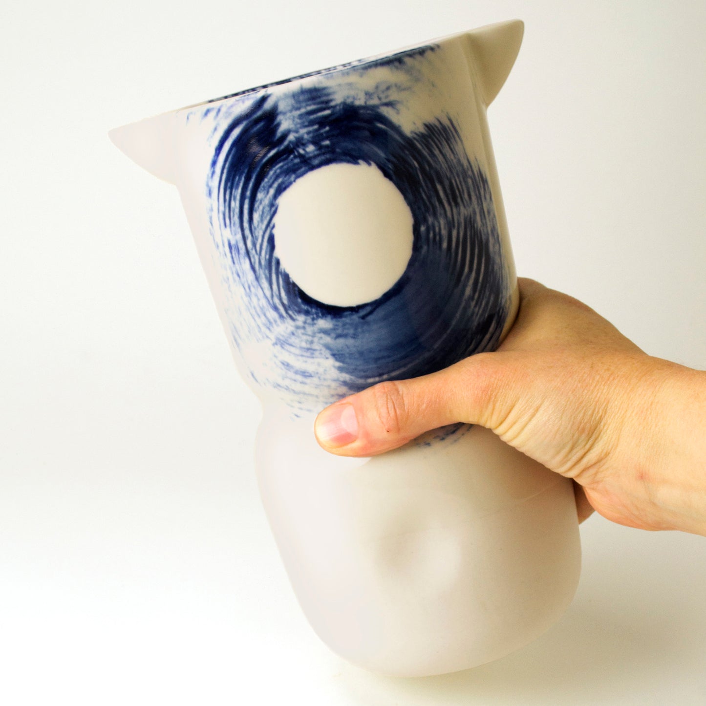 Grand vase à fleurs Vague Bleue