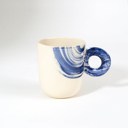 Tasse cappuccino vague bleue