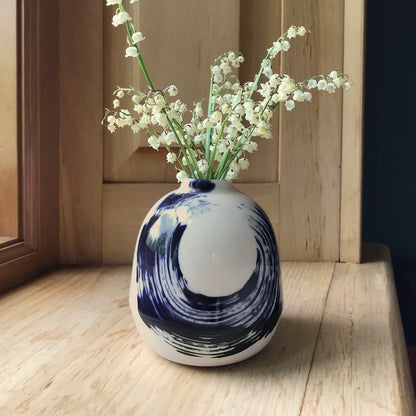 Vase-pot blanc mat