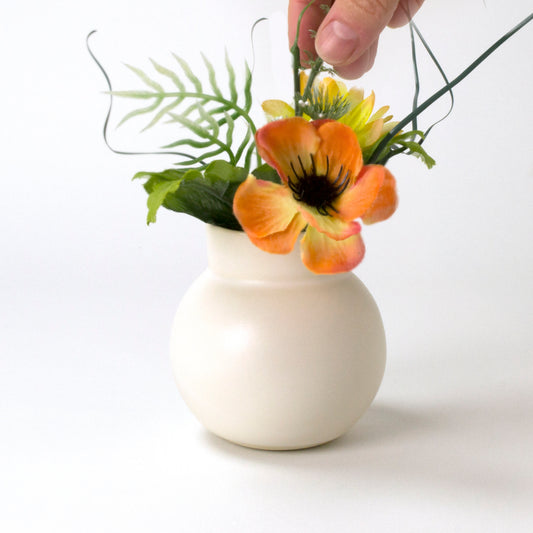 Mini vase Boule blanc mat